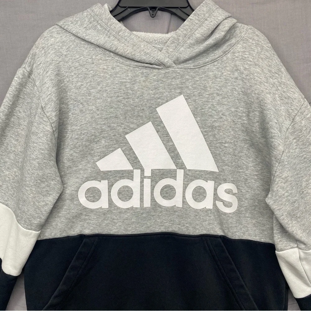 Adidas Hoodie With Pocket Black‎ White Gray Size | L